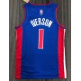 Men's Detroit Pistons Allen Iverson #1 Nike Blue 2021/22 Swingman NBA Jersey - Icon Edition