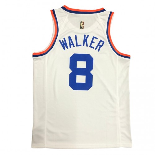 Men's New York Knicks Kemba Walker #8 White 2021/22 Swingman Jersey - Classic Edition