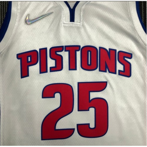 Men's Detroit Pistons Derrick Rose #25 Nike White 2021/22 Swingman NBA Jersey - Icon Edition