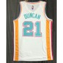 Men's San Antonio Spurs Tim Duncan #21 Nike White 2021/22 Swingman Jersey - City Edition