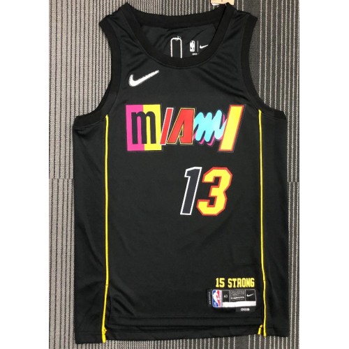 Men's Miami Heat Bam Adebayo #13 Nike Black 2021/22 Swingman Jersey - City Edition