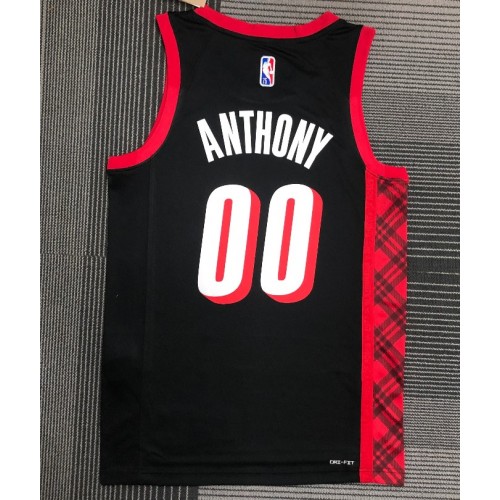 Men's Portland Trail Blazers Carmelo Anthony #00 Nike Black 2021/22 Swingman NBA Jersey-City Edition