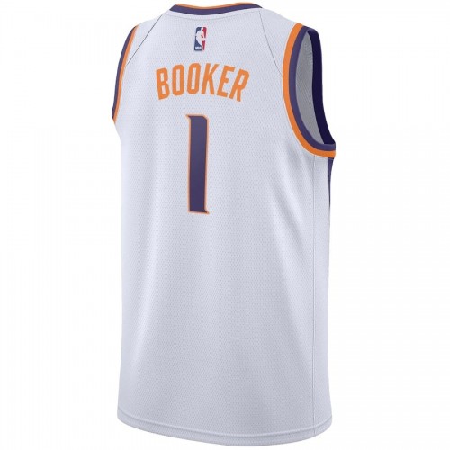 Men's Phoenix Suns Devin Booker #1 Nike White 2019/20 Swingman Jersey - Association Edition