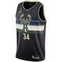 Men's Milwaukee Bucks Antetokounmpo #34 Jordan Black 20/21 Swingman Jersey - Statement Edition