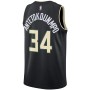 Men's Milwaukee Bucks Antetokounmpo #34 Jordan Black 20/21 Swingman Jersey - Statement Edition