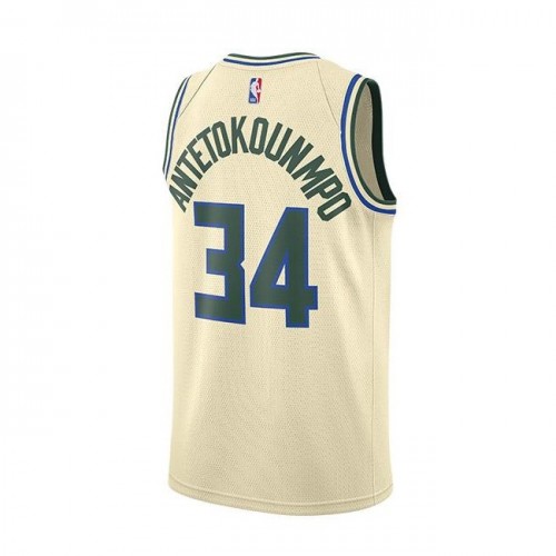 Men's Milwaukee Bucks Giannis Antetokounmpo #34 Nike Cream City  Swingman Jersey - City Edition