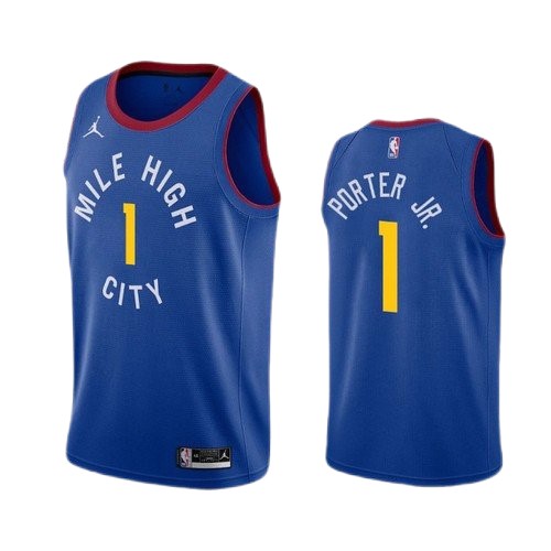 Men's Denver Nuggets Michael Porter Jr. #1 Jordan Blue 2020/21 Swingman Jersey - Statement Edition