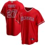 Men's Los Angeles Angels Mike Trout #27 Nike Scarlet 2020 Alternate Jersey