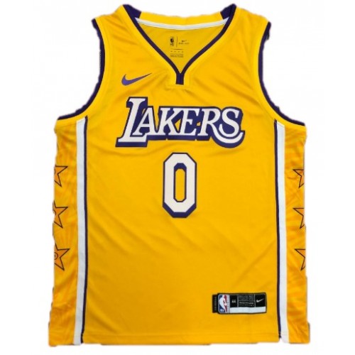 Men's Los Angeles Lakers Russell Westbrook #0 Nike Yellow Swingman NBA Jersey - City Edition