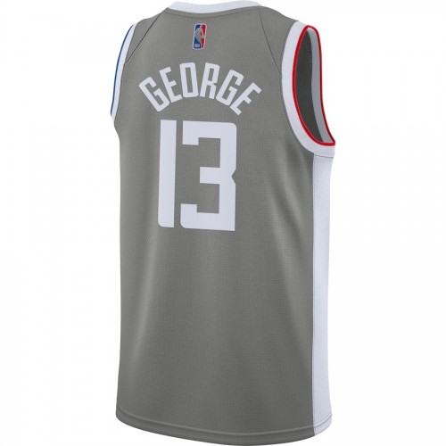 Men's LA Clippers Paul George #13 Nike Gray 2020/21 Swingman Player Jersey - Earned Edition