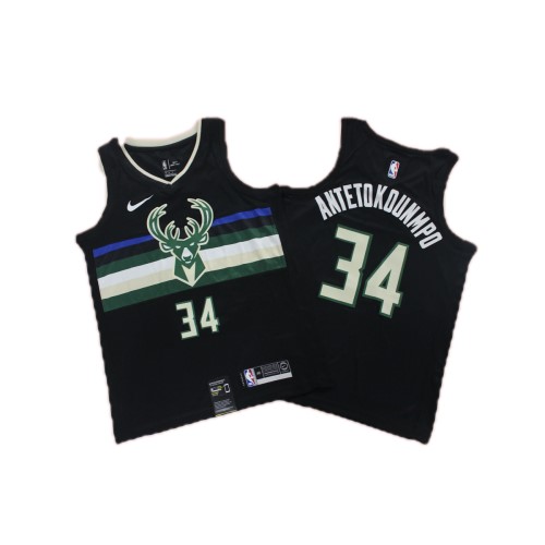 Men's Milwaukee Bucks Giannis Antetokounmpo #34 Black 2020 Swingman Jersey - Statement Edition