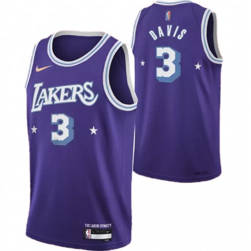 Men's LosAngeles Lakers Anthony Davis #3 Nike Purple 2021/22 Swingman NBA Jersey - City Edition