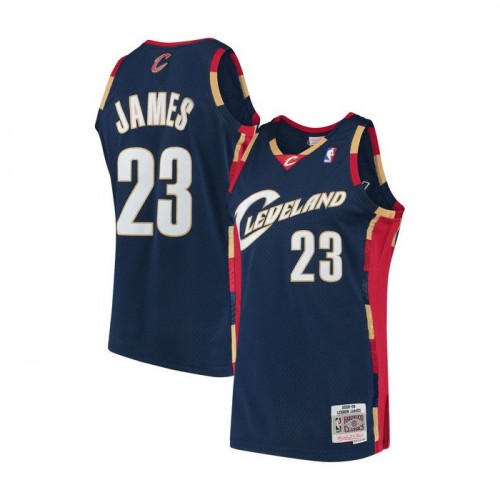 Men's Cleveland Cavaliers LeBron James #23 Throwback Mitchell & Ness Navy 2008-09 Hardwood Classics Jersey