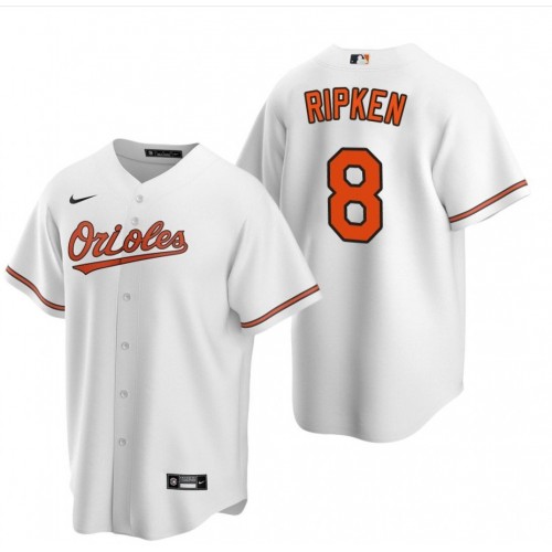 Men's Baltimore Orioles Cal Ripken #8 Nike White Home 2020 Jersey