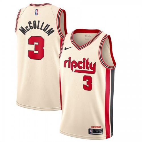 Men's Portland Trail Blazers C.J McCollum Nike Cream 2019/20 Finished Swingman Jersey - City Edition