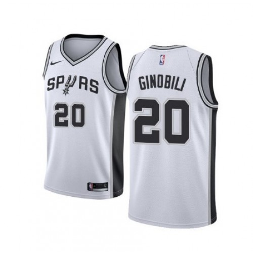 Men's San Antonio Spurs Manu Ginobili #20 Nike White 2020/21 Swingman Jersey - Association Edition