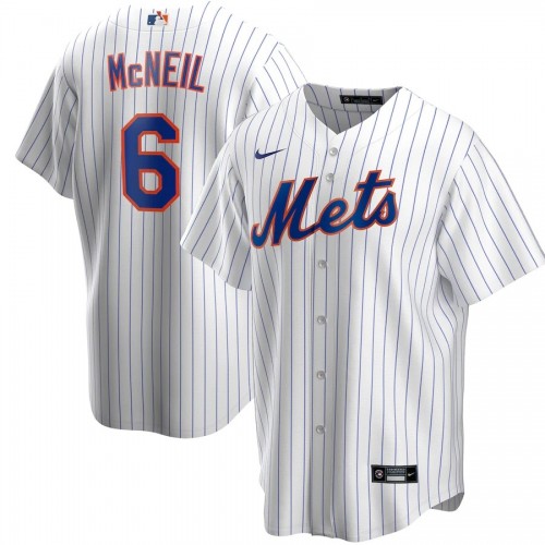 Men's New York Mets Jeff McNeil #6 Nike White&Royal Home 2020 Jersey