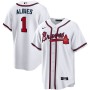 Men's Atlanta Braves Ozzie Albies #1 White Home 2020 Player Jersey