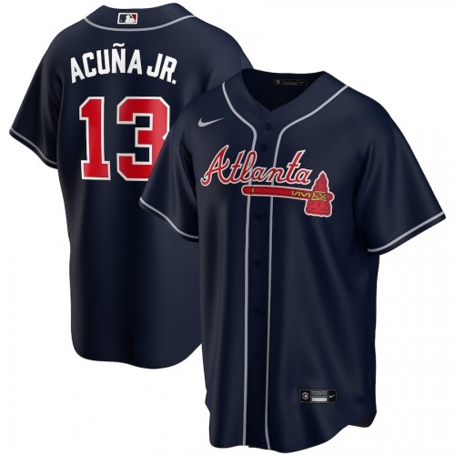 Men's Atlanta Braves Ronald Acuña Jr. #13 Navy 2020 Player Jersey