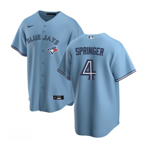 Men's Toronto Blue Jays George Springer #4 Nike Light Blue Alternate 2020 Jersey