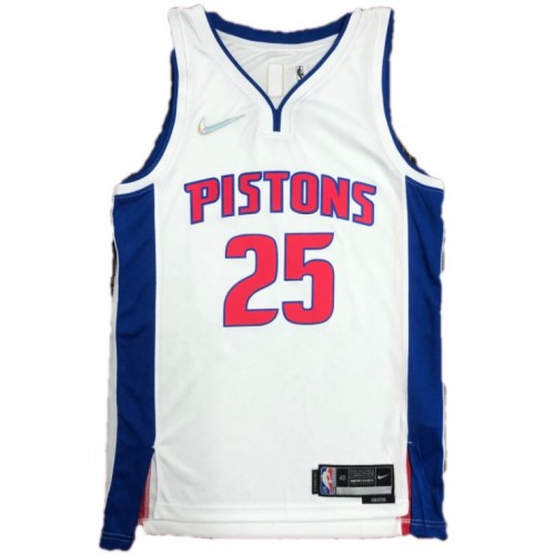 Men's Detroit Pistons Derrick Rose #25 Nike White 2021/22 Swingman NBA Jersey - Icon Edition