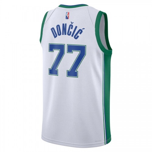 Men's Dallas Mavericks Luka Doncic #77 White 2021/22 Swingman Jersey - City Edition