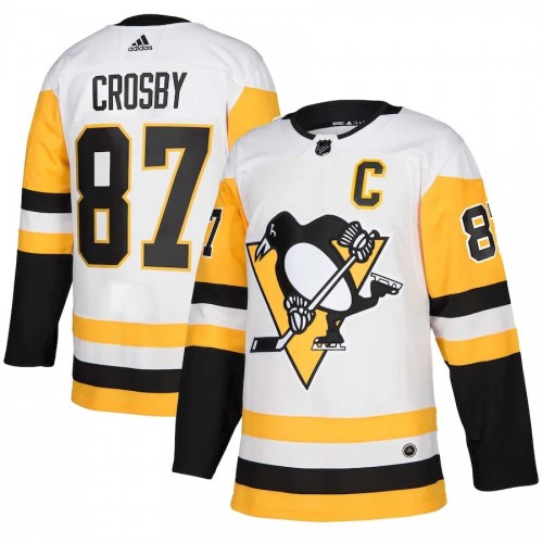 Men's Pittsburgh Penguins Sidney Crosby #87 adidas White Authentic Player Jersey