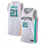 Men's San Antonio Spurs Tim Duncan #21 Nike White 2021/22 Swingman Jersey - City Edition