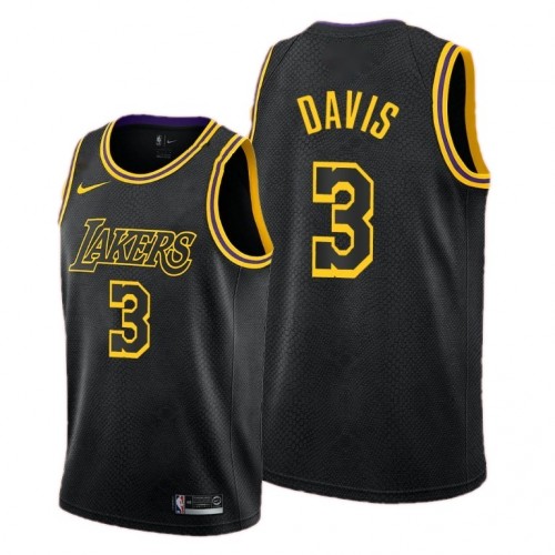 Men's Los Angeles Lakers Anthony Davis #3 Black Swingman Jersey - City Edition