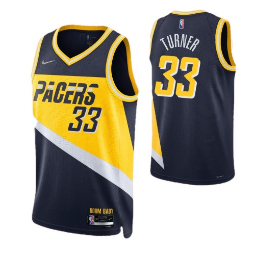 Men's Indiana Pacers Myles Turner #33 Nike Navy 2021/22 Swingman NBA Jersey - City Edition