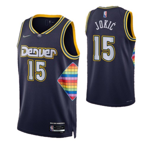 Men's Denver Nuggets Nikola Jokic #15 Nike Navy 2021/22 Swingman NBA Jersey - City Edition