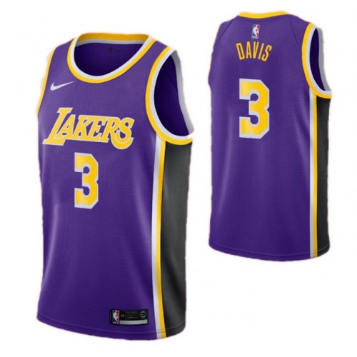 Men's Los Angeles Lakers Anthony Davis #3 Purple Swingman Jersey - Statement Edition