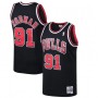 Men's Chicago Bulls Dennis Rodman #91 Throwback Mitchell & Ness Black 97-98 Hardwood Classics Swingman Jersey