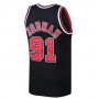 Men's Chicago Bulls Dennis Rodman #91 Throwback Mitchell & Ness Black 97-98 Hardwood Classics Swingman Jersey