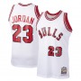 Men's Chicago Bulls Michael Jordan #23 Throwback Mitchell & Ness White 1984-85 Hardwood Classics Player Jersey