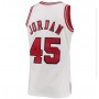 Men's Chicago Bulls Michael Jordan #45 Throwback Mitchell & Ness White 1994-95 Hardwood Classics Player Jersey