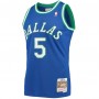 Men's Dallas Mavericks Jason Kidd #5 Throwback Mitchell & Ness Blue 1994-95 Hardwood Classics Jersey