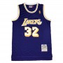 Men's Los Angeles Lakers Magic Johnson #32 Mitchell&Ness Purple 84-85 Hardwood Classics Jersey