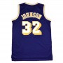 Men's Los Angeles Lakers Magic Johnson #32 Mitchell&Ness Purple 84-85 Hardwood Classics Jersey