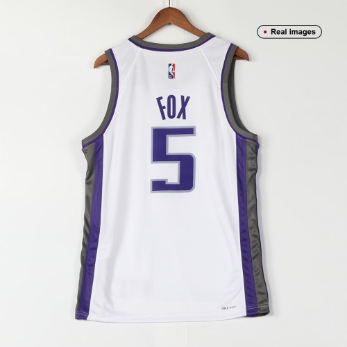 Men's Sacramento Kings De'Aaron Fox #5 Nike White 2021/22 Swingman NBA Jersey - Association Edition