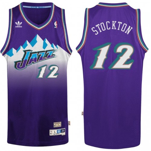 Utah Jazz John Stockton #12 Adidas Purple 1996/97 Swingman NBA Jersey