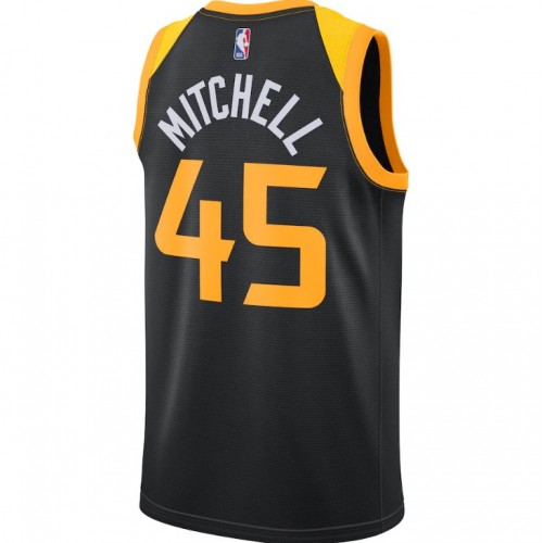 Men's Utah Jazz Donovan Mitchell #45 Nike Black Replica Swingman Jersey - City Edition