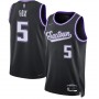 Men's Sacramento Kings De'Aaron Fox #5 Nike Black 2021/22 Swingman NBA Jersey - City Edition