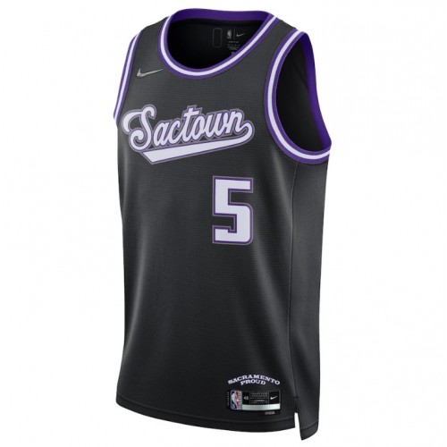 Men's Sacramento Kings De'Aaron Fox #5 Nike Black 2021/22 Swingman NBA Jersey - City Edition