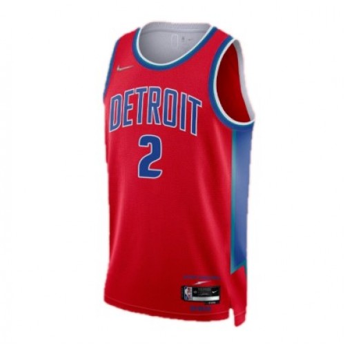 Men's Detroit Pistons Cade Cunningham #2 Nike Red 2021/22 Swingman NBA Jersey - City Edition