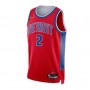 Men's Detroit Pistons Cade Cunningham #2 Nike Red 2021/22 Swingman NBA Jersey - City Edition