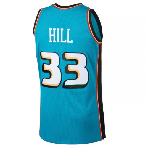 Men's Detroit Pistons Grant Hill #33 Throwback Mitchell & Ness Blue 98-99 Hardwood Classics Swingman Jersey