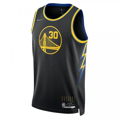 Men's Golden State Warriors Stephen Curry #30 Black 2021/22 Swingman Jersey - City Edition