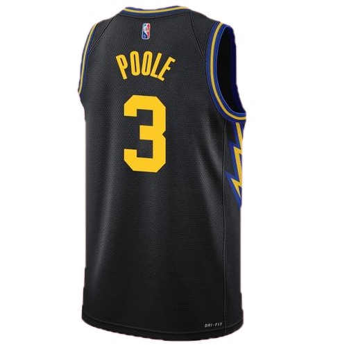 Men's Golden State Warriors Jordan Poole #3 Black 2021/22 Swingman Jersey - City Edition