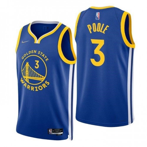 Men's Golden State Warriors Jordan Poole #3 Nike Royal 2021/22 Swingman Jersey - Icon Edition